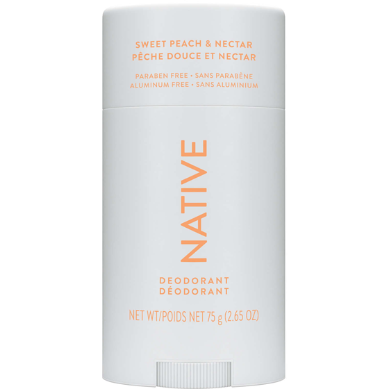 Native Natural Deodorant, Sweet Peach & Nectar, Aluminum Free 75 g, $19.99/100g
