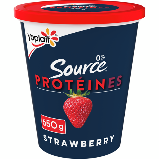 Yoplait Source 0% Smooth Traditional Yogurt, Strawberry, High Protein 650 g, $0.97/100g