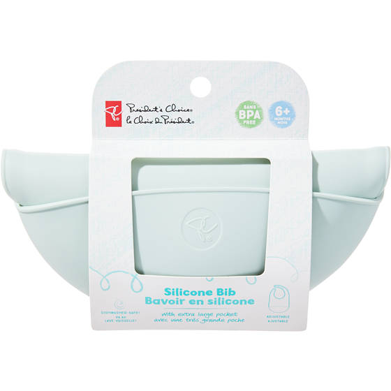 President's Choice Silicone Bib with extra large pocket 1 ea, $9.99/1ea