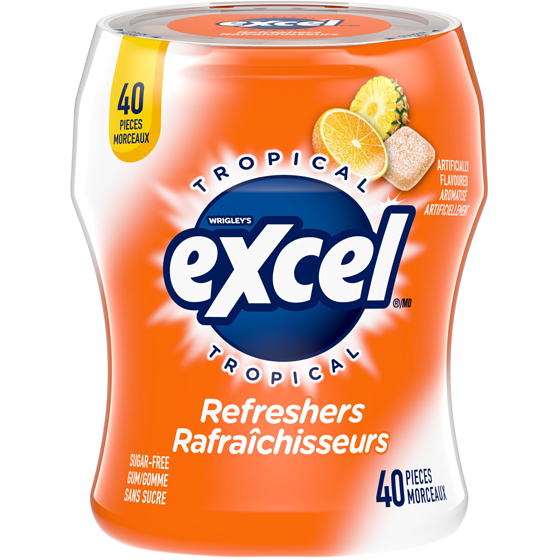 Wrigley's Excel Refreshers, Tropical Flavoured Sugar Free Chewing Gum 1 ea, $5.29/1ea