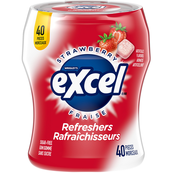 Wrigley's Excel Refreshers, Strawberry Flavoured Sugar Free Chewing Gum 1 ea, $5.29/1ea