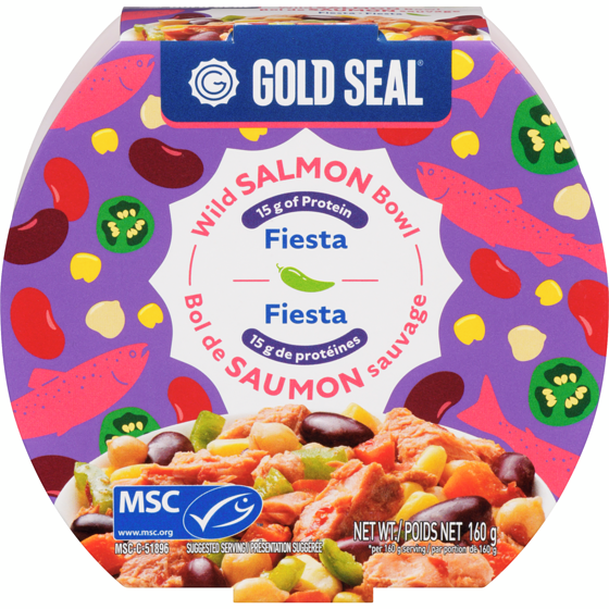 GoldSeal Wild Salmon Bowl Fiesta 160 g, $3.43/100g