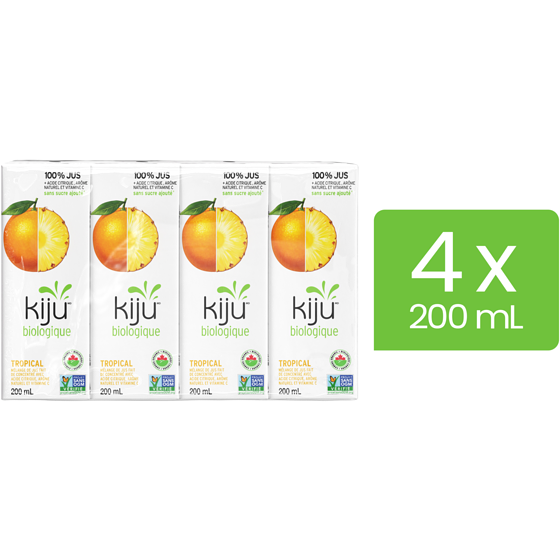 Kiju Mélange de jus de fruits tropical 4x200.0 ml, 0,54 $/100ml