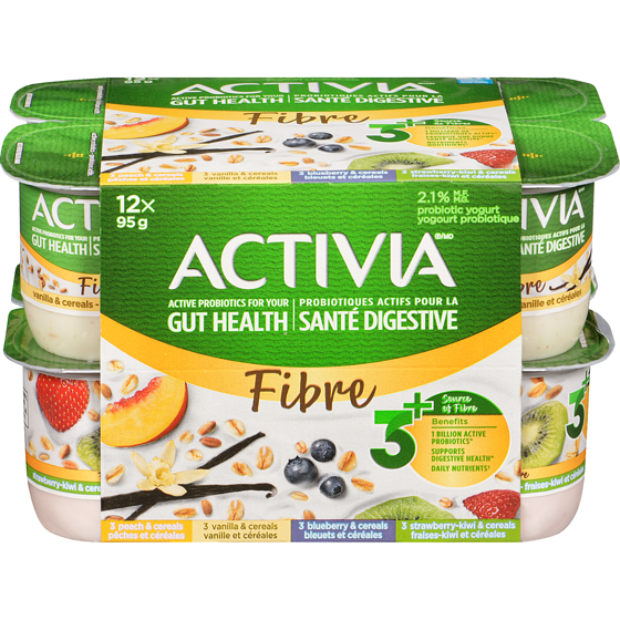 Activia Yogourt probiotique source de fibres, pêche-bleuet-vanille-fraise-kiwi 1140 g, 0,60 $/100g