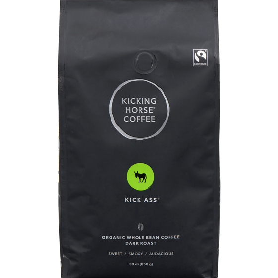 Kicking Horse Organic Whole Bean Coffee Kick Ass Dark Roast 850 g, $4.29/100g
