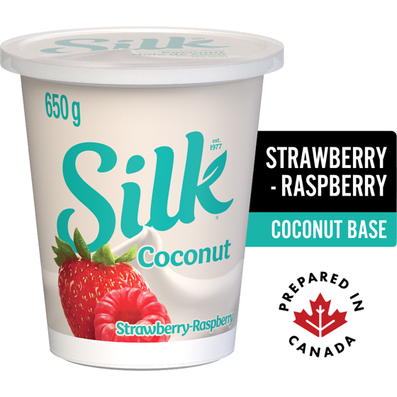 Silk Coconut Yogurt, Strawberry-Raspberry, Dairy Free 650 g, $1.15/100g