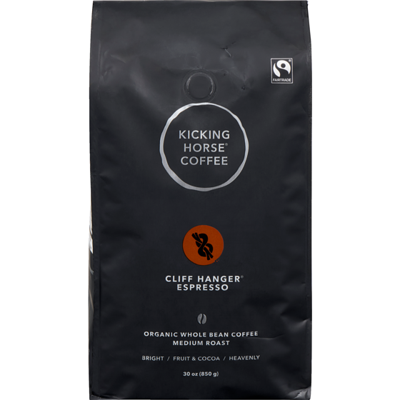 Kicking Horse Organic Whole Bean Coffee Cliff Hanger Espresso Medium Roast 850 g, $4.29/100g