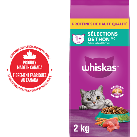 Whiskas Sélections de thon nourriture pour chats adultes arôme naturel de thon 2 kg, 0,55 $/100g