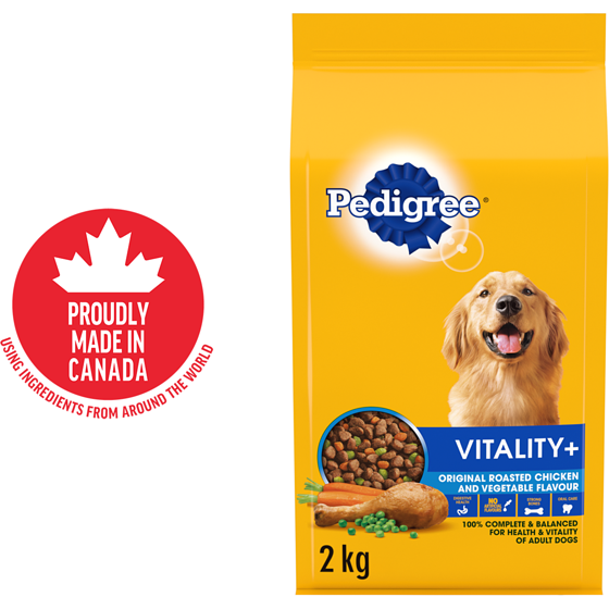 Pedigree Vitality+ Dry Food For Adult Dogs Roasted Chicken And Vegetable Flavour 2 kg, $0.75/100g