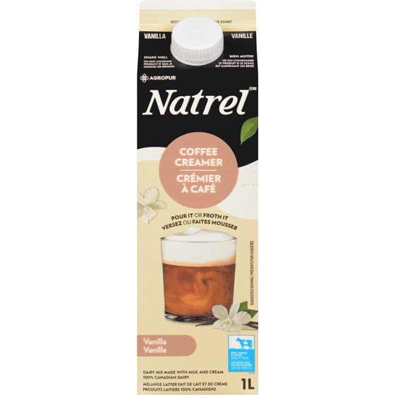 Natrel Vanilla Coffee Creamer 1 l, $0.80/100ml
