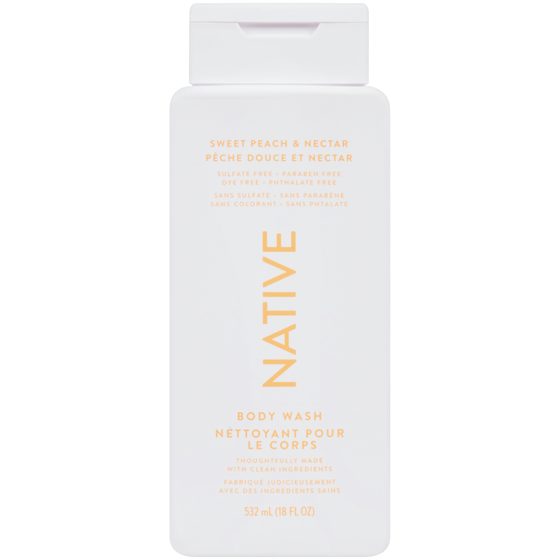 Native Body Wash, Sweet Peach & Nectar 532 ml, $3.01/100ml