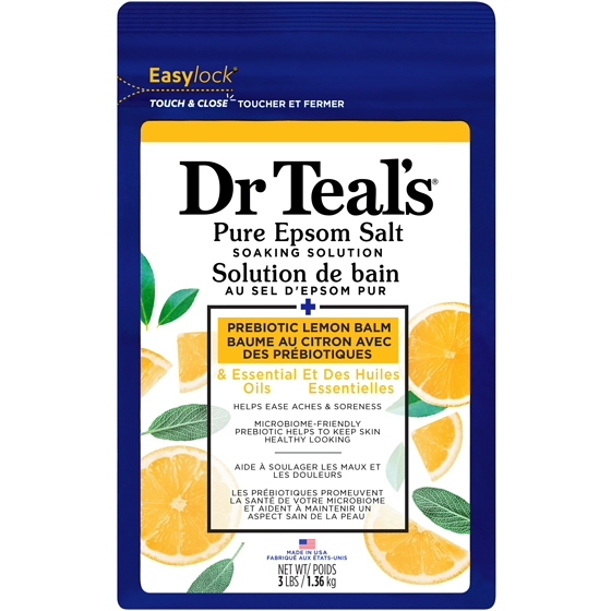 Dr. Teal's Salt Soak with Pure Epsom Salt, Prebiotic Lemon Balm 1 ea, $11.19/1ea