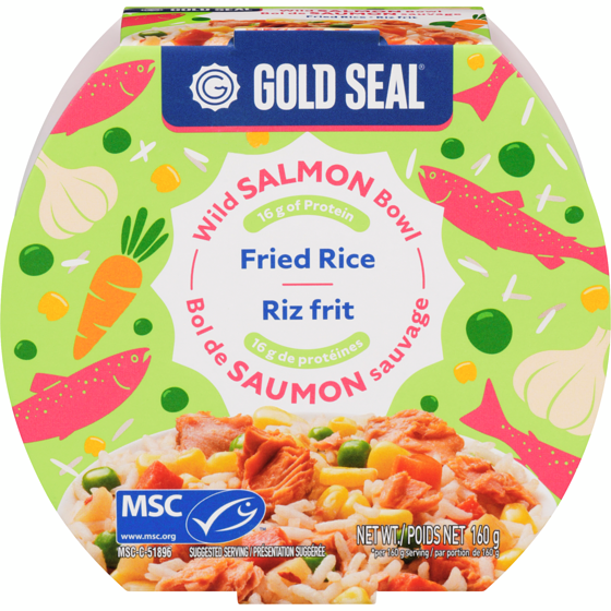 GoldSeal Wild Salmon Bowl Fried Rice 160 g, $3.43/100g