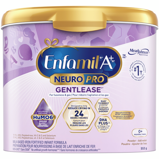 Enfamil A+ NeuroPro Gentlease, Baby Formula, 0-12 months, Powder Tub 553 g, $9.94/100g $4.51/1lb
