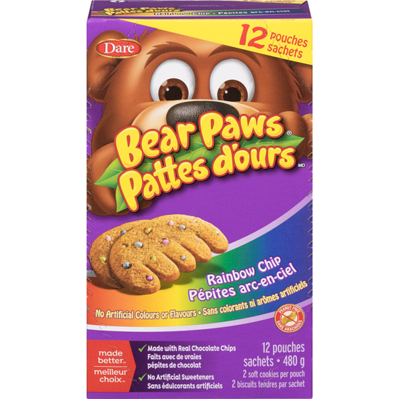Bear Paws Soft Cookies Rainbow Chip 480 g, $1.66/100g