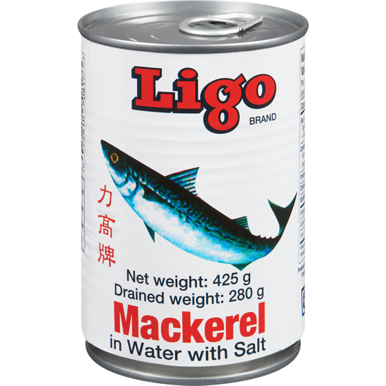 Ligo Mackerel In Water With Salt 425 g, $1.88/100g