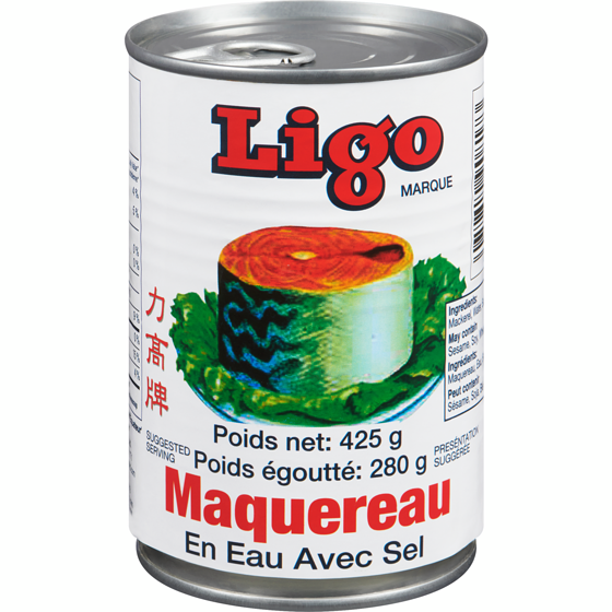 Ligo Maquereau en eau avec sel 425 g, 1,88 $/100g
