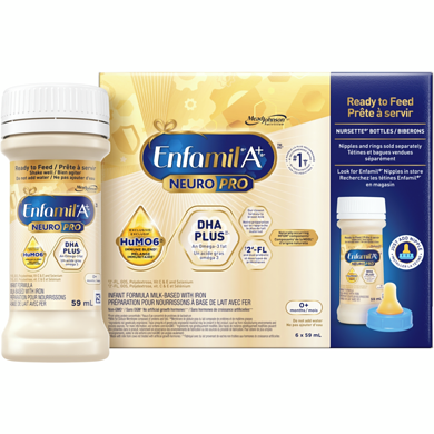 Enfamil A+ NeuroPro, Baby Formula, 0-12 months, Ready to Feed Nursettes 59 ml, $27.10/100ml
