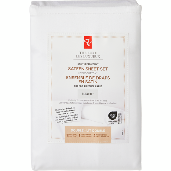 President's Choice Double Sateen Hygrocotton® Sheet 4 Piece Set - White 1 ea, $70.00/1ea