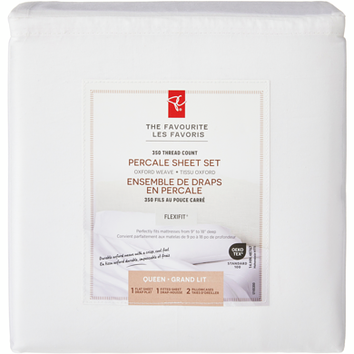 President's Choice Queen Percale Cotton Sheet 4 Piece Set 1 ea, $70.00/1ea