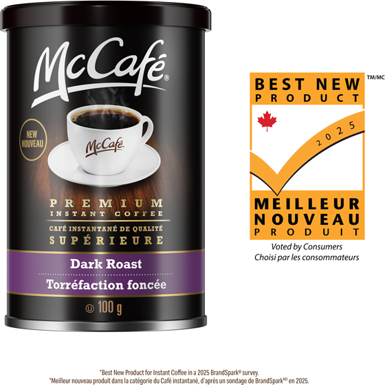 McCafe Premium Instant Coffee, Dark Roast 100 g, $10.99/100g