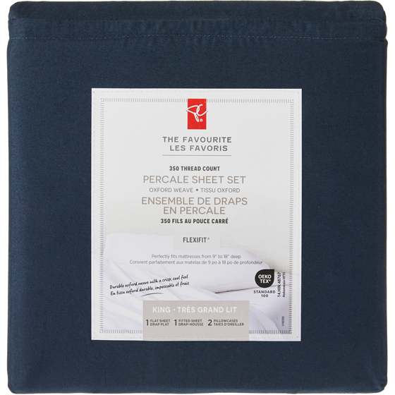 President's Choice King Percale Cotton Sheet 4 Piece Set 1 ea, $80.00/1ea