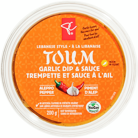 President's Choice Spicy Garlic Toum Dip 200 g, $2.25/100g