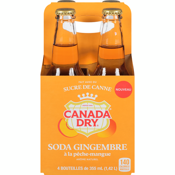Canada Dry Soda gingembre à la pêche-mangue 4x355.0 ml, 0,63 $/100ml