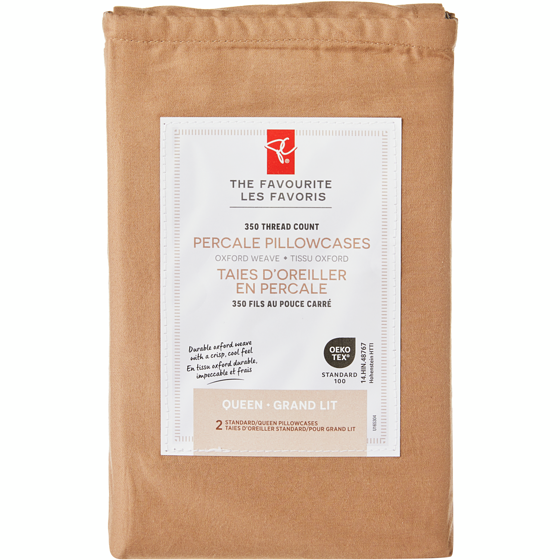 President's Choice Queen Percale Pillowcases 2 Piece Set 1 ea, $12.00/1ea