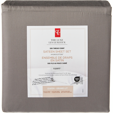 President's Choice Queen Sateen Hygrocotton® Sheet 4 Piece Set 1 ea, $80.00/1ea