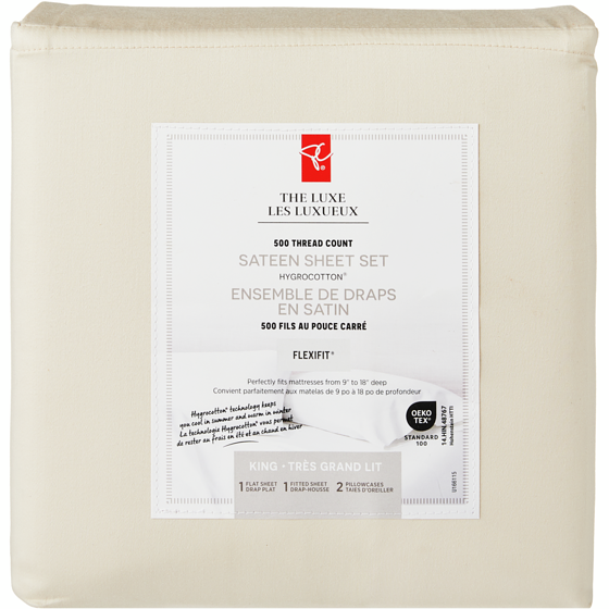 President's Choice King Sateen Hygrocotton® Sheet 4 Piece Set - Ivory 1 ea, $90.00/1ea