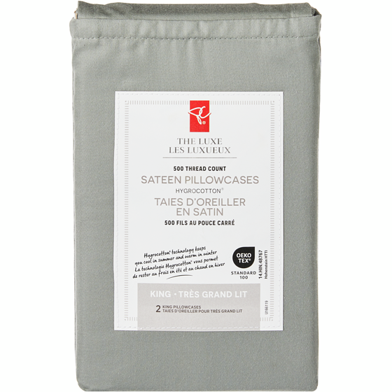 President's Choice King Sateen Hygrocotton® Pillowcases 2 Piece Set 1 ea, $18.00/1ea