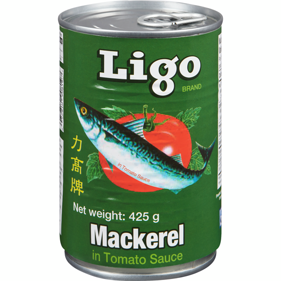 Ligo Mackerel In Tomato Sauce 425 g, $1.88/100g