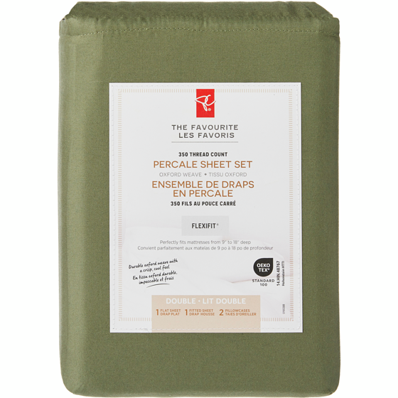 President's Choice Double Percale Cotton Sheet 4 Piece Set 1 ea, $60.00/1ea