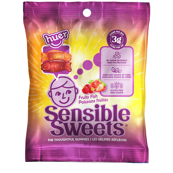 Huer Sensible Sweets Low Sugar Fish 50 g, $7.98/100g