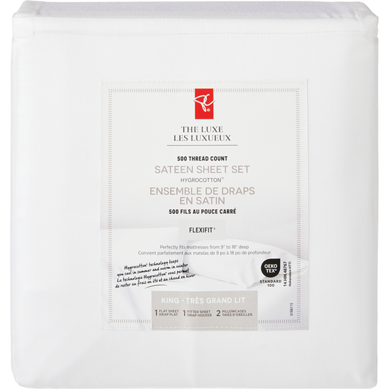 President's Choice King Sateen Hygrocotton® Sheet 4 Piece Set - White 1 ea, $90.00/1ea