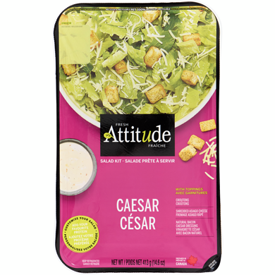 Fresh Attitude Salad Kit Caesar With Toppings 413 g, $1.94/100g