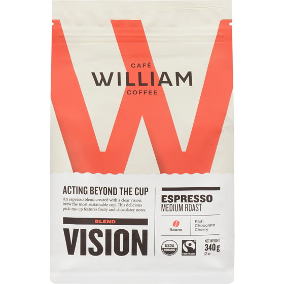 Cafe William Spartivento Beans Blend Vision Espresso Medium Roast 340 g, $5.00/100g