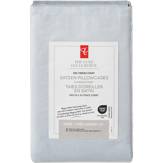 President's Choice King Sateen Hygrocotton® Pillowcases 2 Piece Set 1 ea, $18.00/1ea