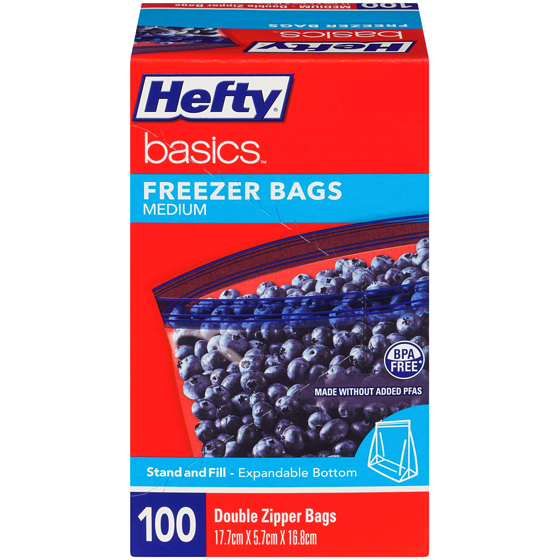 Hefty Freezer Medium Bags 100 ea, $0.12/1ea