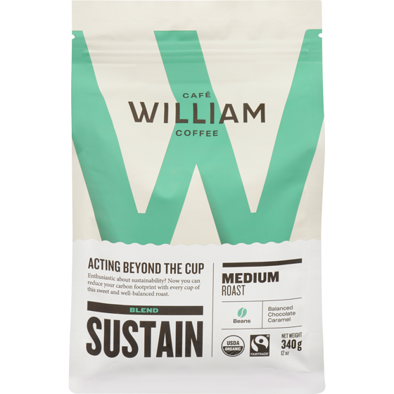 Cafe William Spartivento Coffee Beans Blend Sustain, Medium Roast 340 g, $5.00/100g
