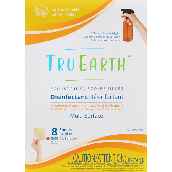 Tru Earth Disinfecting Multi-Surface Cleaner Eco-Strips Disinfectant Lemon Fresh 8 ea, $1.44/1ea