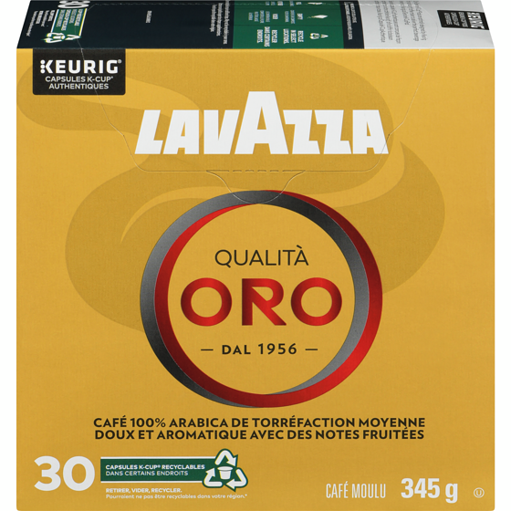 Lavazza Capsules K-Cup de café Qualità Oro Lavazza, torréfaction moyenne, 30 unités 345 g, 10,72 $/100g