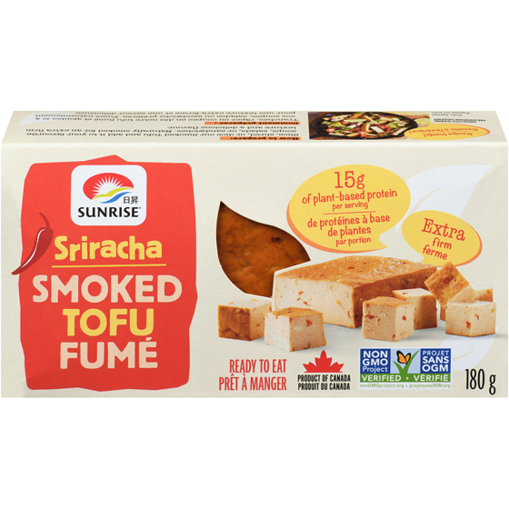 Sunrise Smoked Tofu Sriracha Flavoured 180 g, $2.77/100g