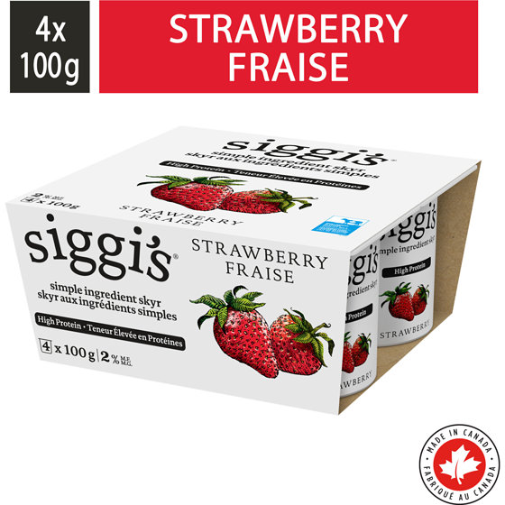 siggi’s Yogourt skyr fraise 2 % 400 g, 1,25 $/100g