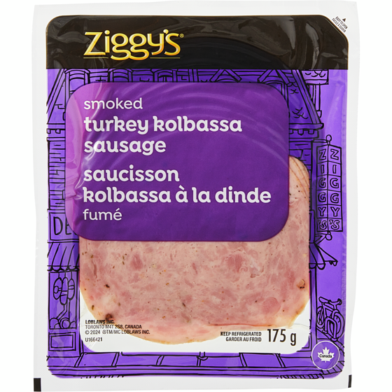 Ziggy's Smoked Turkey Kolbassa Sausage Slices 175 g, $2.14/100g