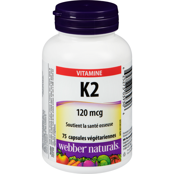 Webber Naturals Vitamine k2 120 mcg 75 ea, 0,17 $/1ch