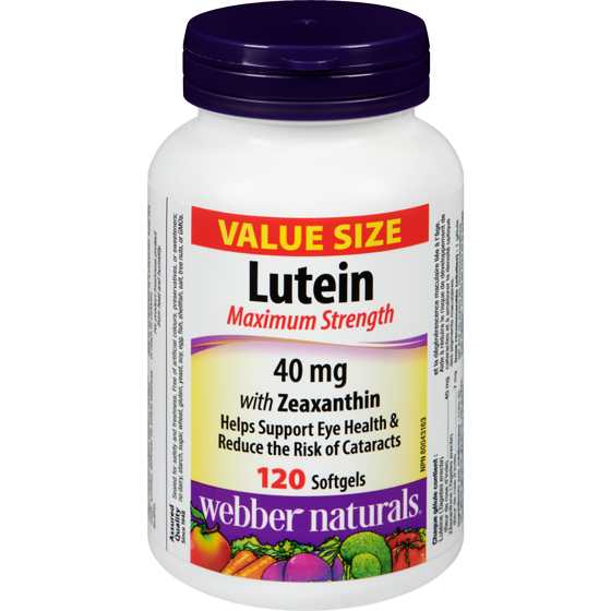 Webber Naturals Lutein Maximum Strength 40 Mg Value Size 120 ea, $0.34/1ea