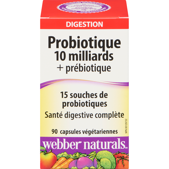 Webber Naturals Probiotique 10 milliards + prébiotique 90 ea, 0,40 $/1ch