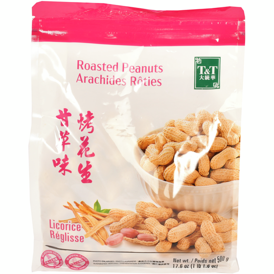 T&T Arachides rôties 500 g, 1,40 $/100g